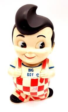Vintage Blue Print Big Boy 9" Figure Coin Bank Vinyl Rubber 1970